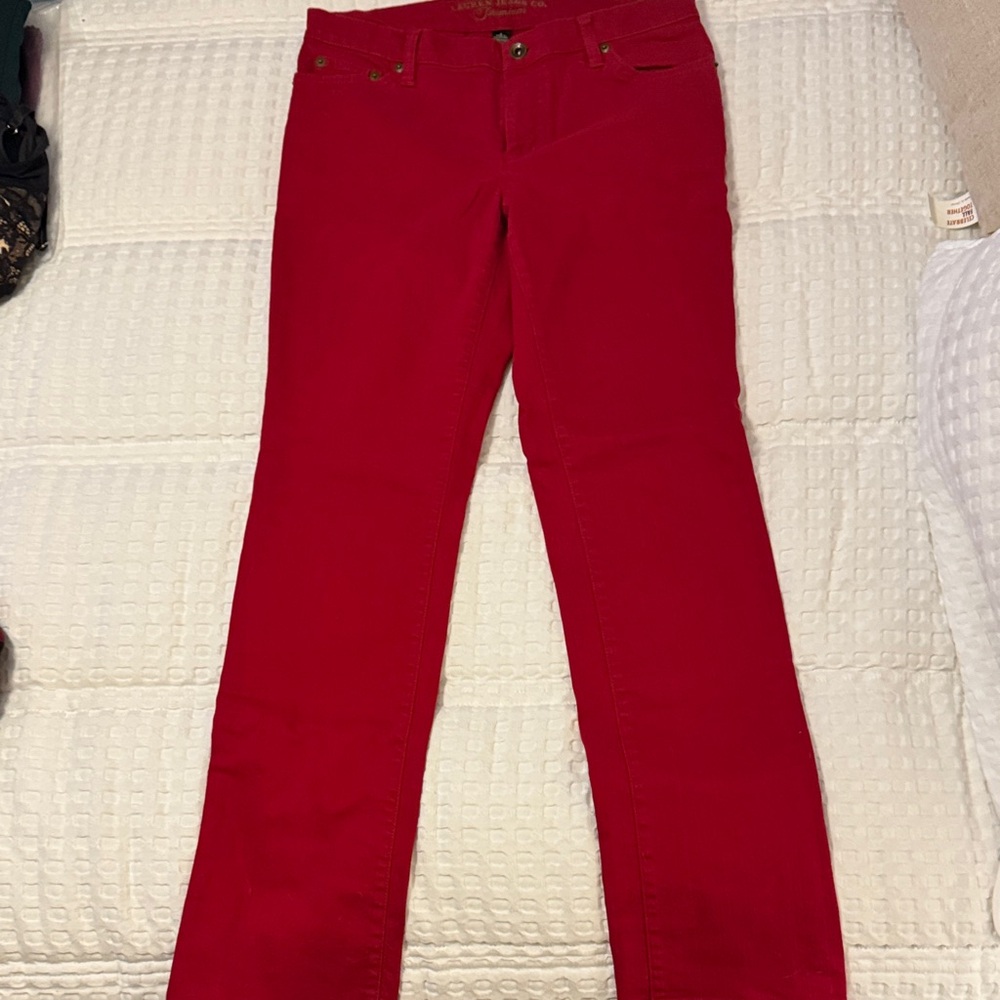 Lauren Ralph Lauren Women's Bold Red Straight Leg Jeans